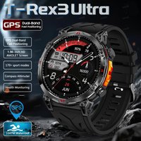 2026 New T-Rex 3 Ultra Military GPS Smart Watch Built-in Dual-Band GNSS Compass 1.56inch AMOLED Screen 10ATM Swim SmartWatch
