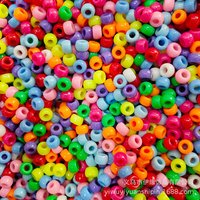 6 * 9mm Rainbow Rubber Band Accessories Bucket Beads Pony Beads Dirty Hair Braids Big Hole Beads Solid Color Transparent DIY