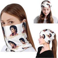 Michael Jackson Fan Tribute Design Bandana Neck Cover Mask Scarf Multifunction Cycling Scarf Beanies Hat Unisex Adult Washable