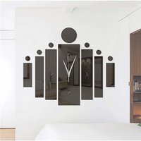 1pc Creative Three-Dimensional Acrylic Mirror Wall Clock Living Room Backdrop Decoration Mute Clock Personality No Battery Moder