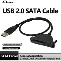LDPCSJ USB 2.0 to SATA Adapter Cable for Optical Drive CD DVD ROM, Plug and Play Converter for PC Laptop Notebook