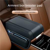 Universal Leather Car Armrest Cushion with Pocket Memory Cotton Elbow Support Height Pad Armrest Box Storage for Vehicle