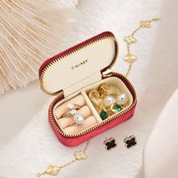 TAIMY Velvet Mini Travel Custom Logo Vintage Cute Girls Small Storage Jewelry Box Jewellery Organizer Jeweler Packaging Red