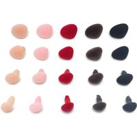 Pink/red/brown Flocking Triangular Safety Plush Toy Nose Soft Washer for DIY Doll Findings Stuffed Animals Velvet Nose