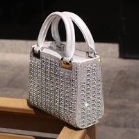 Gemstone Inlaid Evening Bag - Crystal-Imitation-Style Square Handbag - Ladies' Luxurious Party Banquet Bag - Tote Bag