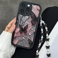 Black Butterfly Pattern Phone Case For Tecno Spark 30C 10 6 Go Camon 40 30 20 itel A70 P55 RS4 Pova 7 6 Neo Pro Plus 4G 5G Back