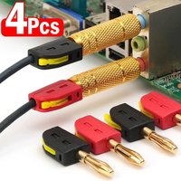 4/2/1Pcs Portable 32A 4mm Banana Plug Solderless Quick Connect High Current Gold-Plated Banana Connectors Audio Copper Speakers