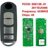 CN026017 4 Button Remote Control For Mazda CX5 Smart key 434MHz with-Mitsubishi system SKE13E-02 49Chip FCC ID: WAZSKE13E02