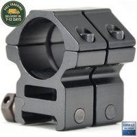 2pcs 1‑inch (25.4 mm) Rifle Scope Rings with 20 mm Base — Black Matte Finish, Shockproof.