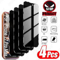 4Pcs Anti-Spy Screen Protector For iPhone 11 12 13 14 15 16 17 Pro Max 14 15 16 Plus 16e 17 Air 17e Tempered Glass Privacy Film