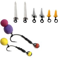 20 Pieces Carp Fishing Plastics Plastics Long 360° Bait Screw Accessories Hook Stop For Carp Hair Chod Ronnie Rig Fishing Tackle