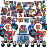 67 Sports Boy Birthday Party Supplies Includes Banner, Cake Topper, Paper Garland and Balloon Perfect for 67 Sports Party Favors