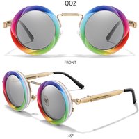 COOLMEN Steampunk Gothic Round Polarized Sunglasses - Retro Industrial Style Metal Frame Anti-Glare UV Protection Eyewear
