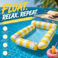 Inflatable Water Floating Mattress, Hammock Recliner Style, Entertainment Float for Pool Party