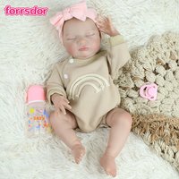 18inch Full Body Silicone Vinyl Girl Rebirth Baby Doll Lunar Lifelike Handmade Visible Best Christmas Gift Family Holiday