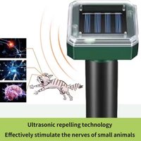 Portable Solar Ultrasonic Cat Repellent Powerful Outdoor Electronic Repeller Scare Away Wild Cats Safe for Outdoor Camping