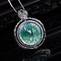 Myanmar Jadeite Dragon Pendant Necklace Fashion Luxury Gemstone Real Jade Talismans Charm Amulet 925 Silver Gifts for Women