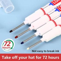 20mm Waterproof Long Nib Head Markers Deep Hole Marker Pen For Metal Carpenter White/Red/Black/Blue/Green Ink Woodworking Tools
