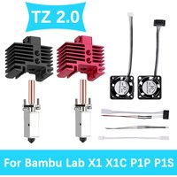 Upgrade TZ V2.0 Hotend with 2510 Fan Print Head For Bambu Lab X1 X1C P1P P1S Hot End Bimetal Throat Brass Hardened Steel Nozzle