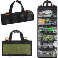 Fishing Lure Bag 6 Pocket Waterproof Large Capacity PVC Protective Cover for Trolling Saltwater Skirts Lures Storage Tackle Bag