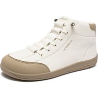 HOBIBEAR Mid Top Barfußschuhe Herren Damen Stiefeletten mit breiter Zehenpartie, rutschfeste Kunstlederschuhe für den Außenbereich