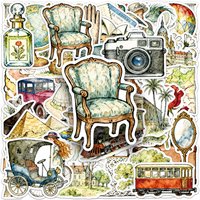 AliExpress NONE 50Pcs Retro Travel Girl sticker DIY personality Decoratio phone Luggage Laptop Guitar Bike Skateboard fridge helmet Kid Toy gift