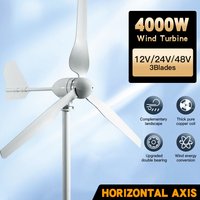 Générateur éolien horizontal SMARAAD 4000W, contrôleur MPPT, 12V 24V 48V, faible bruit, petit éolien domestique