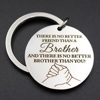Brotherhood Bond Stainless Steel Keychain, Perfect Gift for Brothers, Party Favor & Activity Supply, Durable Key Ring for Men