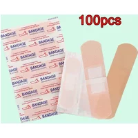 100Pcs PE Band-Aid Breathable Adhesive First Aids Medical Bandages Patch Cushion Wound Hemostasis Stickers