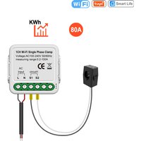 Tuya WiFi smart Double Energy Meter with Current Transformer Clamp Monitor Power Meter Electric Consumption Meter