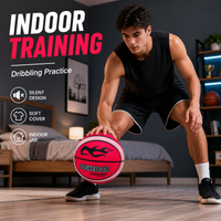 Silent Basketball with Soft Cloth Cover Indoor Quiet Dribbling Training Ball No Shedding No Residue for Home Apartment