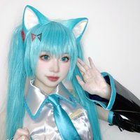 New Blue Cat Ears Hairhoop For Game Party Hatsuneng Mikung Cosplay Costume Accessories Custom Made