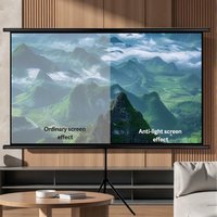 XIAOHUI 4K Projector Screen With Stand Foldable White Wrinkle-Free 84-120 inch 16:9 Screen for Home Theater Indoor Outdoor