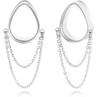 Twolobes 2PCS Water Drop Heart 316 Stainless Steel Ear Gauges Tunnels Plugs Piercing Women Body Jewelry Expander Stretchers