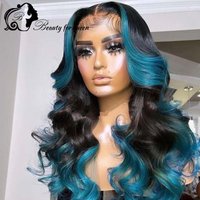 Dark Green Long Hair Wig 13x4 Front Lace Wig Body Waye Lace Front Wig 180% Density Human Hair Wigs 100% Human Hair Quality Wig