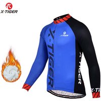 AliExpress X-TIGER Winter Thermal Fleece Cycling Jersey Top Quick-Dry MTB Bike Outdoor Men's Bicycle Clothing Long Sleeve Shirt Uniform