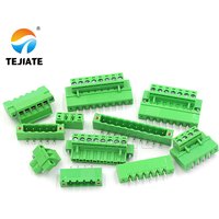 2EDGKM 5.08MM pluggable screw straight pin and curved pin PCB terminal with fixing lugs, 2/3/8/12 pins