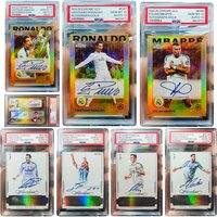 PANINI DIY Homemade Rating Card Brick Messi Ronaldo Mbappe SERGIO RAMOS GARETH BALE Laser signature football boy birthday gift