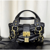New Punk Style Shoulder Bag Retro Rivet Lock Design Armpit Purse PU Leather Cool Motorcycle Bag for Women