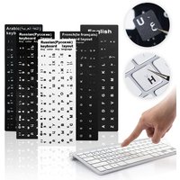 Keyboard Stickers Spanish/English/Russian/Deutsch/Arabic/Italian/Japanese Letter Stickers Keyboard Alphabet Layout For Laptop PC