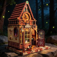 New Wooden Dollhouse Time Pavilion Miniature Model with Furniture Kit DIY Assembly Toy for Child Adult Birthday Gift Casa