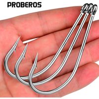 Proberos 20PCS Premium High Carbon Steel Fishing Hooks, Ultra-Sharp for Sea Bass & Tuna, Durable Outdoor Fishing Accessories