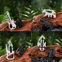 Multifunctional Stainless Steel Carabiner Keychain Bottle Opener Multi-Tool Card Portable Outdoor Tool For Camping Climbing
