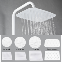 White Stainless Steel Handheld Shower Head Rainfall Bath Sprinkler 8/10/12 Inch Water Saving Rain Shower Hand Sprayer