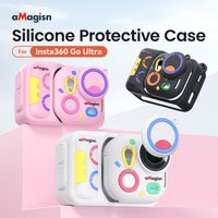 aMagisn Silicone Case for Insta360 Go Ultra ,Colorful Personality Protective Case with Detachable Lens Cap & Strap Accessories