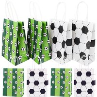 5/10/20/30/40/50pcs Soccer Paper Party Favor Bags with Handles Football Goodie Treat Bags Kids Adults Birthday Party Supplies