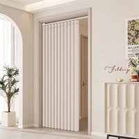 No Drill Foldable Accordion Door, Waterproof Pleated Screen Partition Blind for Kitchen Bathroom Bedroom, Retractable Folding Wa