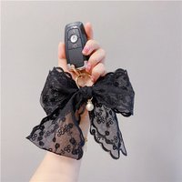 Creative lace Butterfly car key chain lovely luxury women key chain bag pendant popular car accessories women's gift key chains