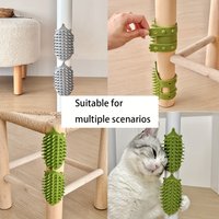 Rubber Self-Grooming Cat Scratcher - Wall & Table Leg Mountable, Flexible Bristles, Non-Electric Pet Massage, Fur Removal Tool