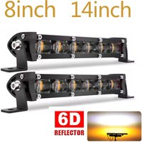 Double Color 6D Led Bar Work Lights Offroad Fog Lamp Truck 12V 24V 8inch 14inch Strobe White Yellow Two Color Light Bars SUV 4x4